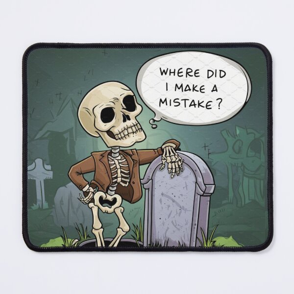 Item preview, thinking skeleton- where dıd ı make a mıstake? designed and sold by catcraftss.