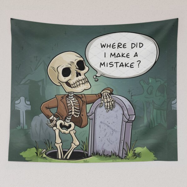 Item preview, thinking skeleton- where dıd ı make a mıstake? designed and sold by catcraftss.