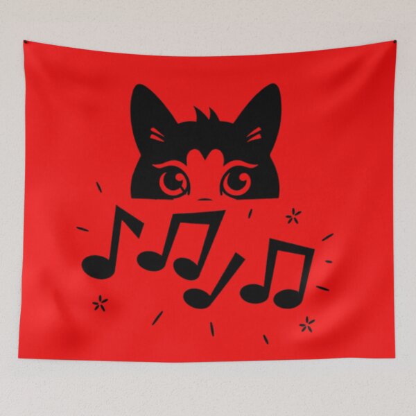 Item preview, Cute Cat and Music Notes designed and sold by vuslatmedia.