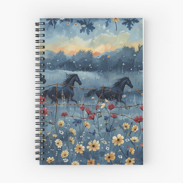 Artikelvorschau, Wilde Pferde Western Wildblumen Wildblumen Blaues Design entworfen und verkauft von CarpanaBay.