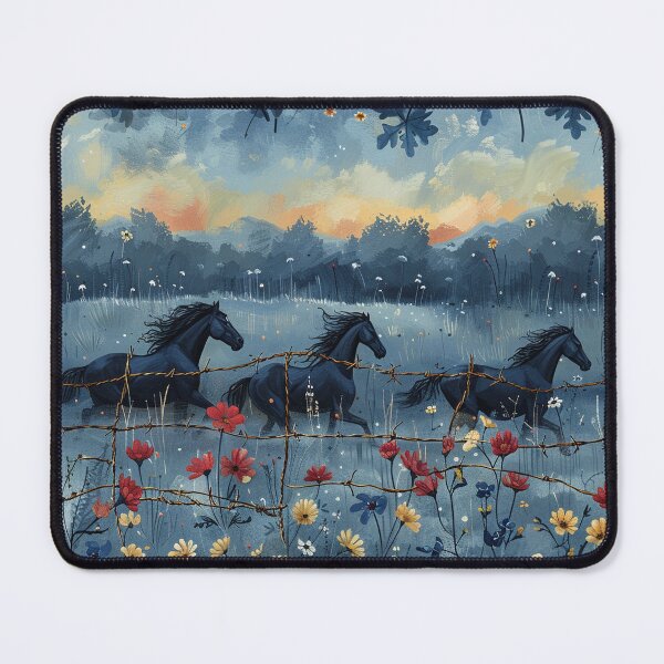 Item preview, Wild Horses Western Wild Flowers Wildflowers Blue Design designed and sold by CarpanaBay.