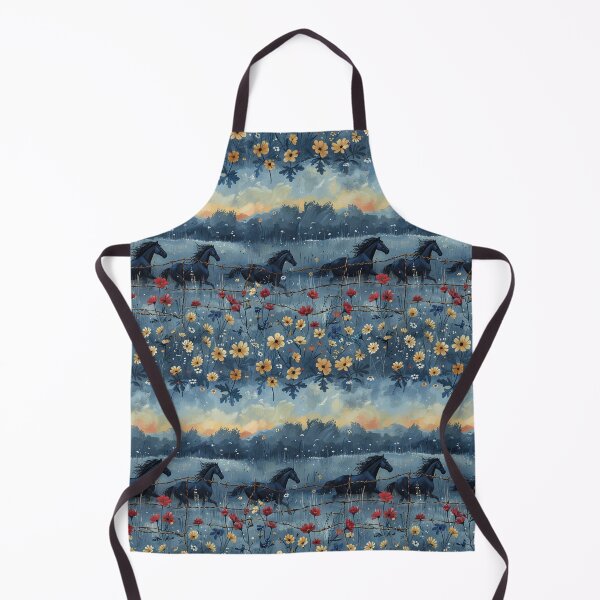 Item preview, Wild Horses Western Wild Flowers Wildflowers Blue Design designed and sold by CarpanaBay.