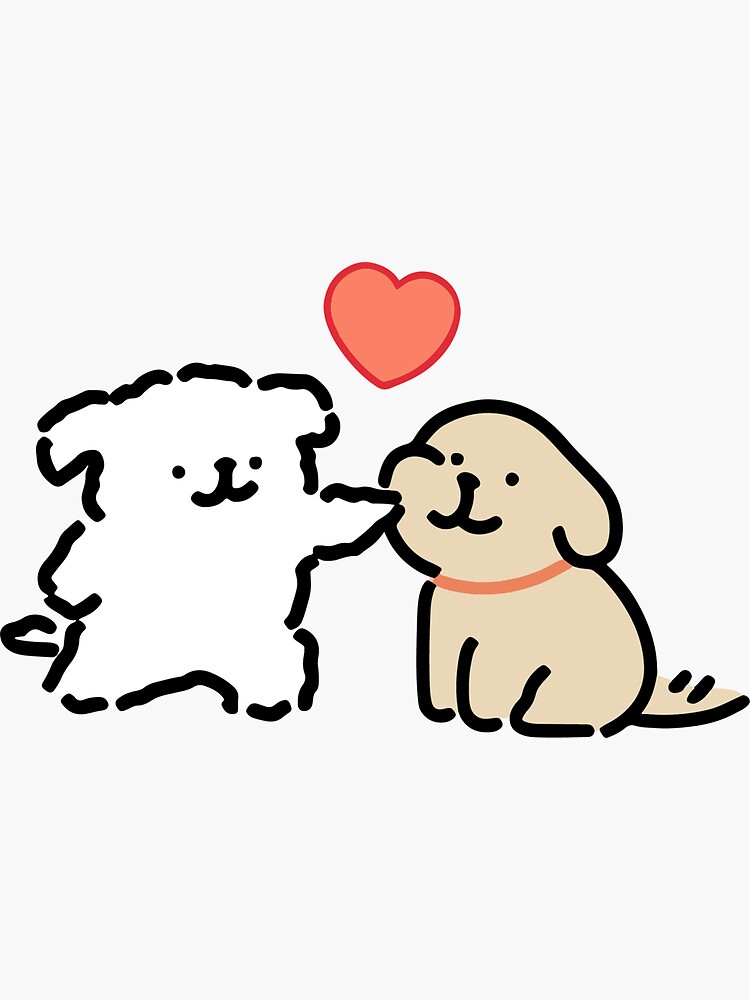 My boy friend Korean line puppy Sticker for Sale by Kappadog