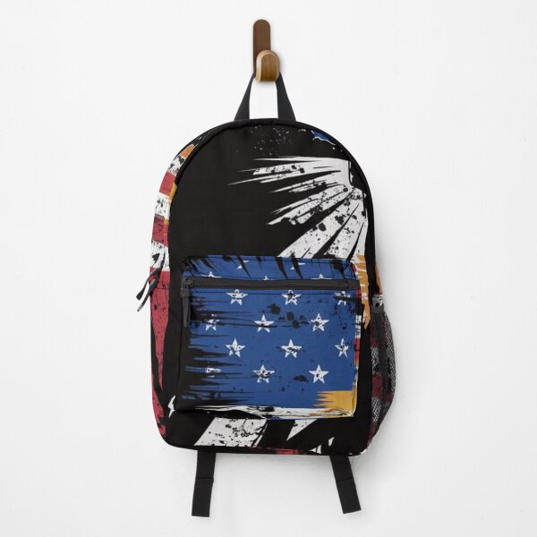 Item preview, Patriotic Hiker T-Shirt - American Flag Mountain Sunset Graphic Tee designed and sold by HOMEDESIGNPRINT.