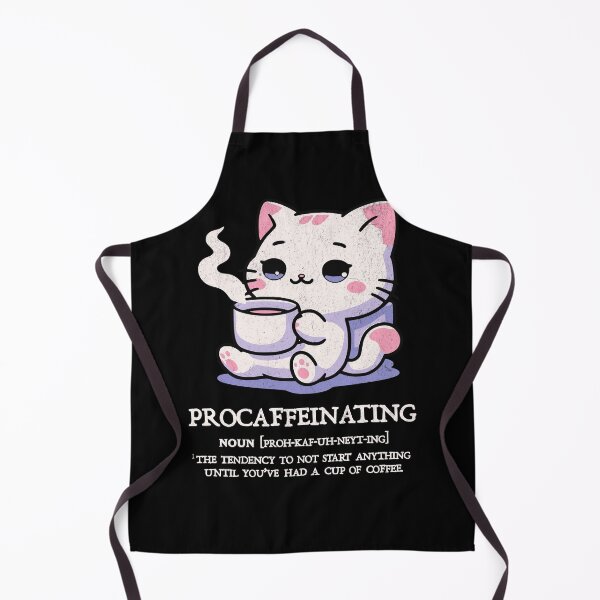 Item preview, Procaffeinating Design: Kawaii Cat Relaxing with Coffee - Humorous Definition Art designed and sold by DesignedByMarty.