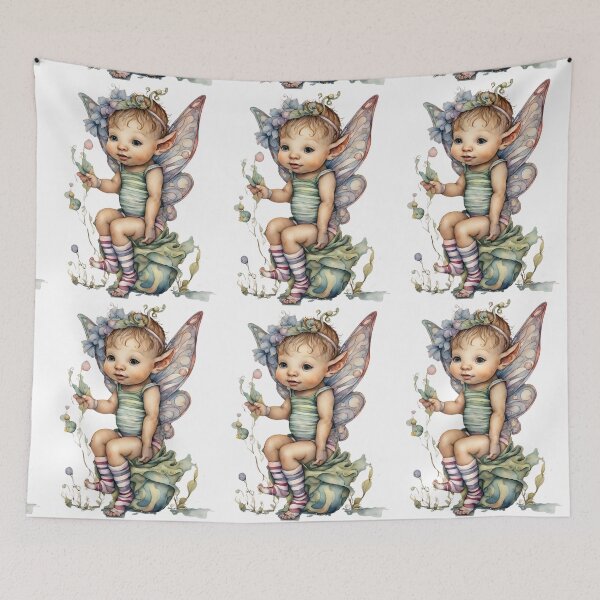 Item preview, Baby Fairy Toddler Enchanting Watercolor Graphic of Mystic World  designed and sold by dcohea.