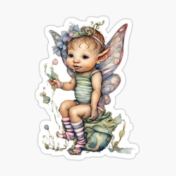 Item preview, Baby Fairy Toddler Enchanting Watercolor Graphic of Mystic World  designed and sold by dcohea.