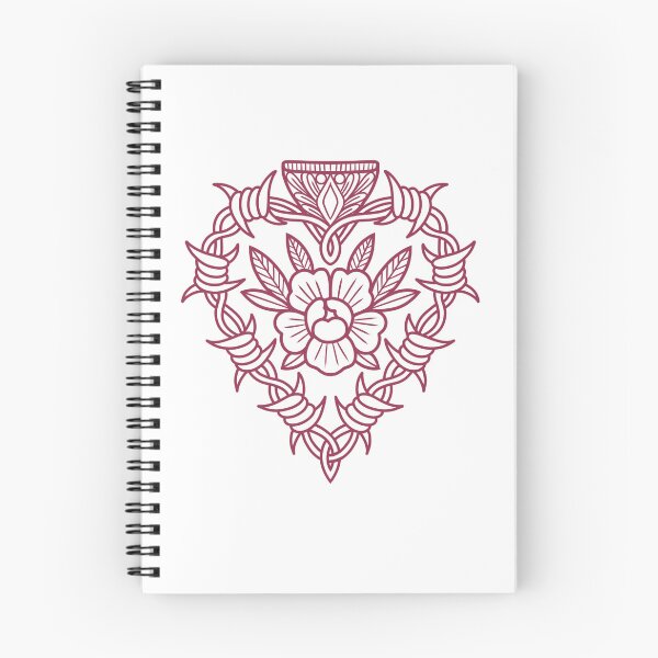 Item preview, Pink Barbed Wire Sacred Heart and Floral Traditional Tattoo Design designed and sold by Bethcust.
