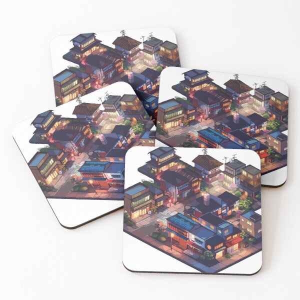 Item preview, Japanese Neighborhood: Isometric Illustration designed and sold by Eshwarx.