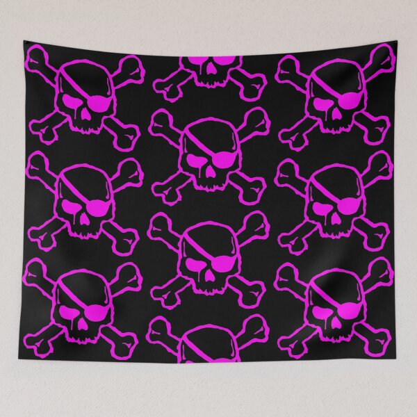 Item preview, Skull on bones in pink designed and sold by einmal-art.