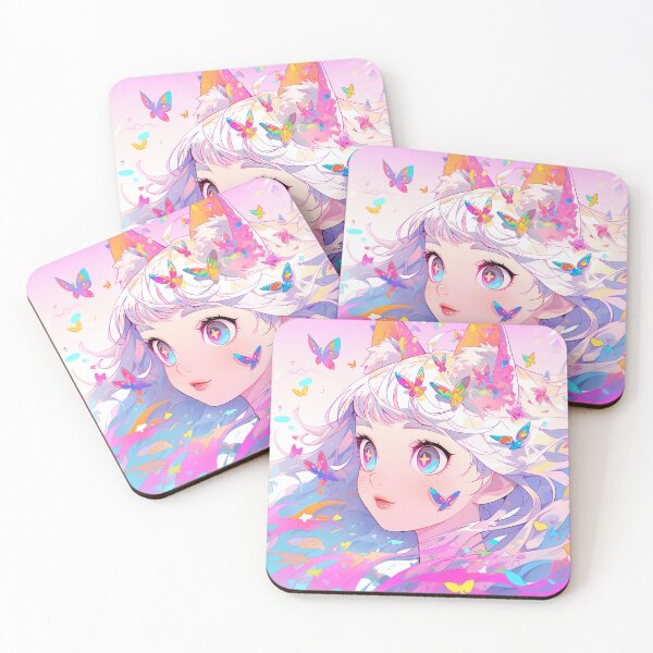 Item preview, Vibrant Pastel Fantasy Butterfly Anime Girl designed and sold by bubblegoth.