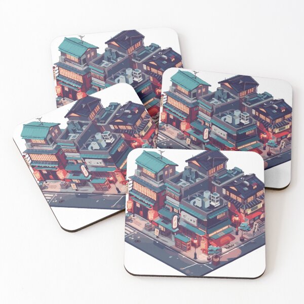 Item preview, Restaurante japonés: ilustración isométrica del barrio designed and sold by Eshwarx.