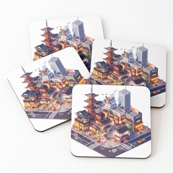 Item preview, Timeless Japan: Isometric Fusion Illustration designed and sold by Eshwarx.