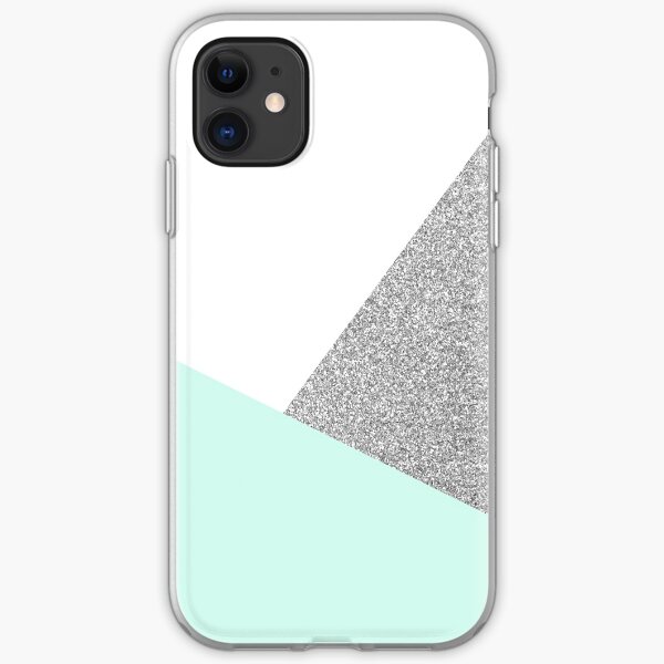 Teal and silver iPhone Soft Case