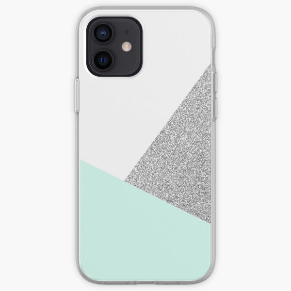Teal and silver iPhone Soft Case