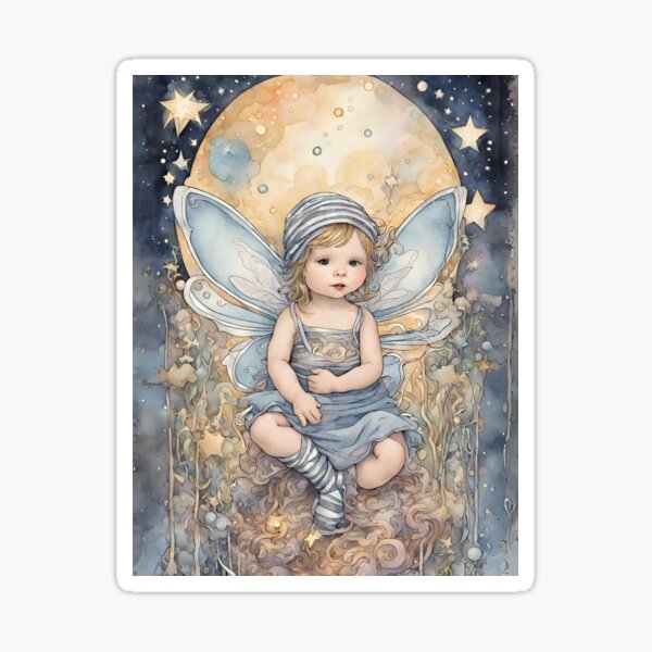 Item preview, Baby Fairy Toddler Enchanting Watercolor Graphic of Mystic World  designed and sold by dcohea.