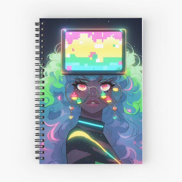 Item preview, Neon Digital Retro Future Anime Girl designed and sold by bubblegoth.