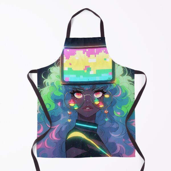 Item preview, Neon Digital Retro Future Anime Girl designed and sold by bubblegoth.