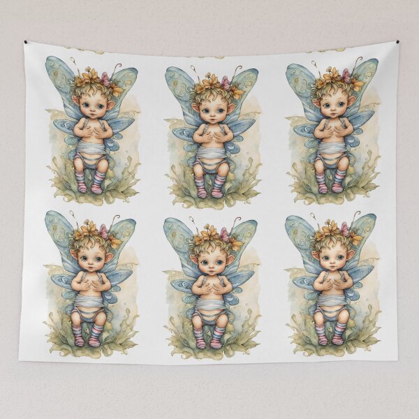 Item preview, Baby Fairy Toddler Enchanting Watercolor Graphic of Mystic World  designed and sold by dcohea.