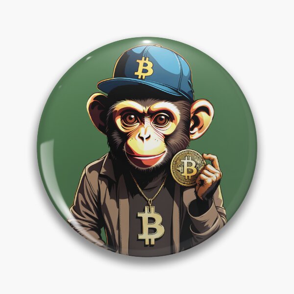 Item preview, Funny rich monkey with bitcoin and dollar bills designed and sold by VanillaBlueSky.