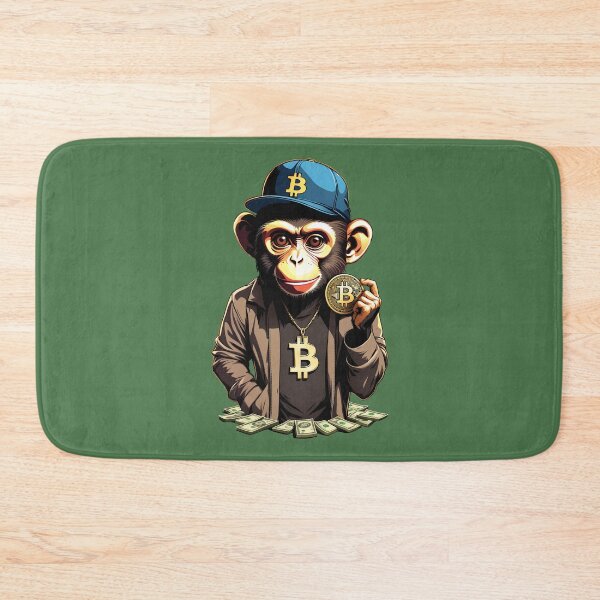 Item preview, Funny rich monkey with bitcoin and dollar bills designed and sold by VanillaBlueSky.