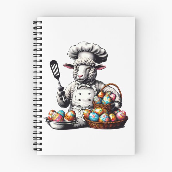 Item preview, sheep chef with easter basket of eggs Easter Funny animals  designed and sold by Expressions-Sel.