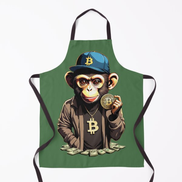 Item preview, Funny rich monkey with bitcoin and dollar bills designed and sold by VanillaBlueSky.