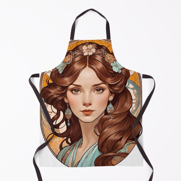 Item preview, Retrato femenino Art Nouveau según el diseño de Alfons Mucha designed and sold by Steffani Lehmann.