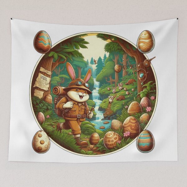 Item preview,  rabbit  tourist mountaineer Easter Funny animals  designed and sold by Expressions-Sel.