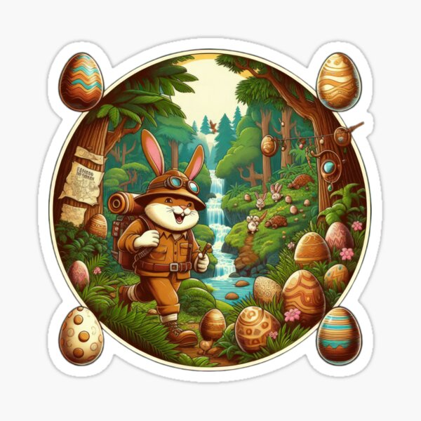 Item preview,  rabbit  tourist mountaineer Easter Funny animals  designed and sold by Expressions-Sel.