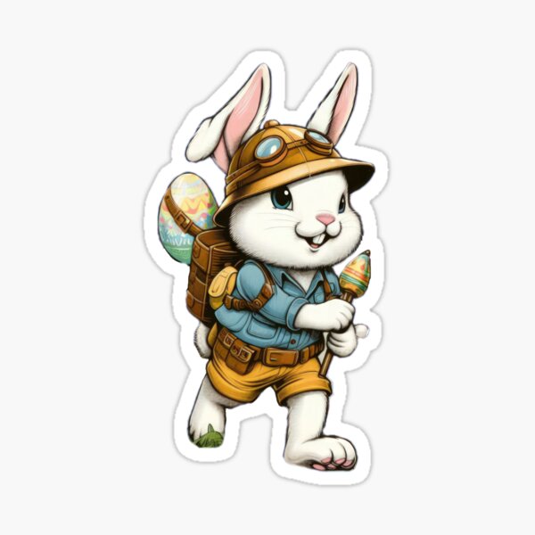 Item preview, rabbit mountaineer  Easter Funny animals  designed and sold by Expressions-Sel.