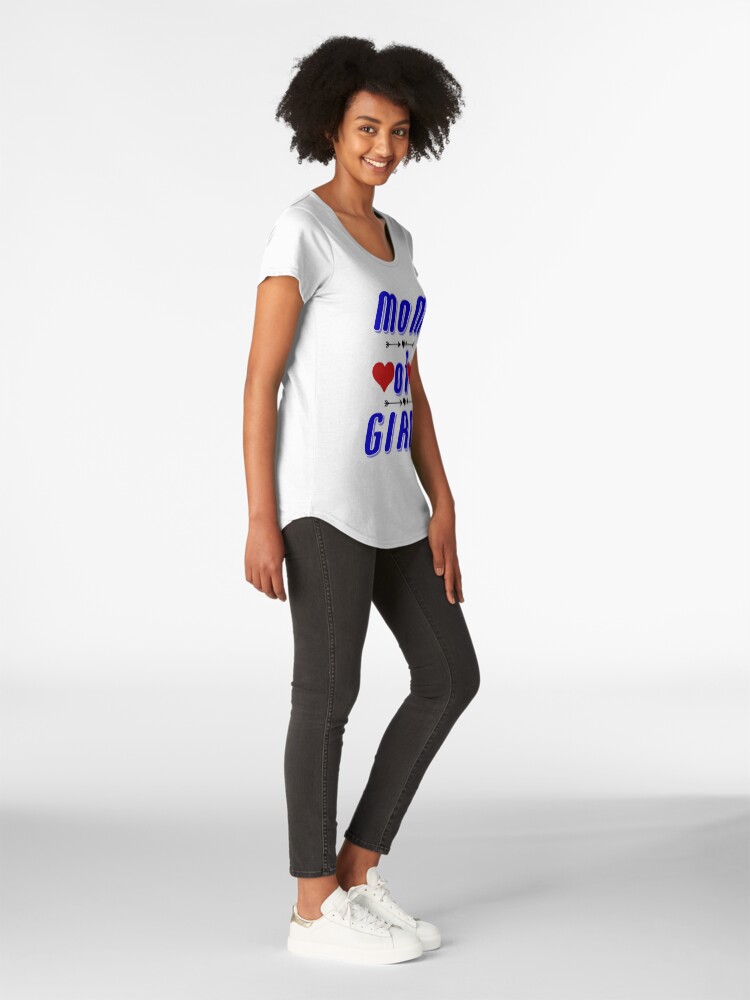 Alternate view of Mom of Girls Shirt Tees For Mothers Premium Scoop T-Shirt