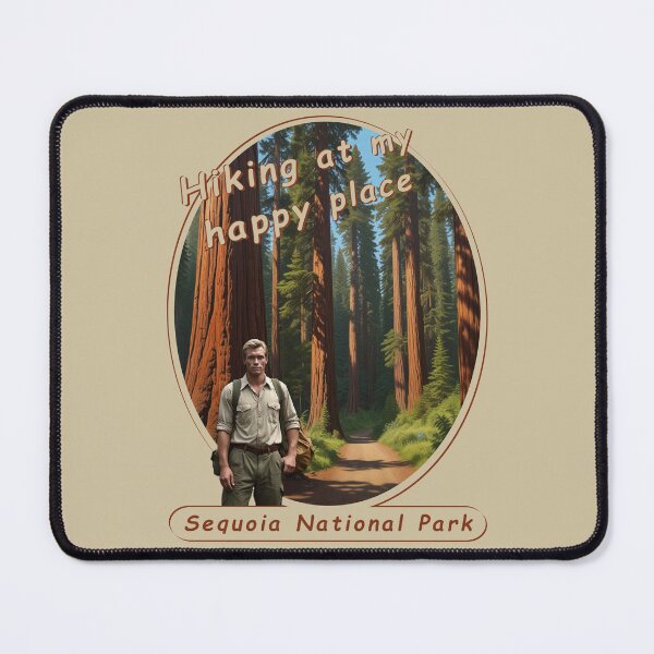 Item preview, Vintage travel poster - Sequoia National Park 50's style hiking at my happy place designed and sold by Museum Of Non-Existing Art.