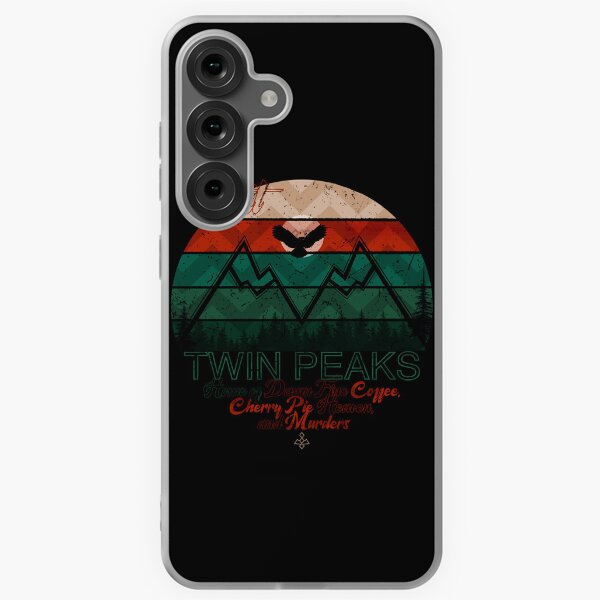 Item preview, Visit Twin Peaks, Home of Damn Fine Coffee, Cherry Pie Heaven and Murders, Owls Forest, Horror Tshirt, Halloween Sweatshirt, Bloody Floor, Black and white sticker designed and sold by SSINAMOON.