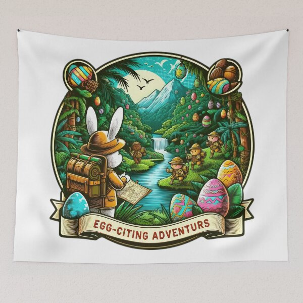 Item preview,  rabbit mountaineer adventure Easter Funny animals  designed and sold by Expressions-Sel.