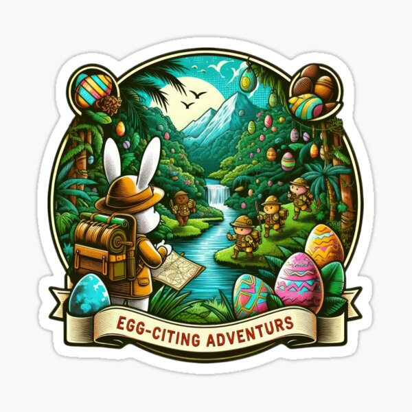 Item preview,  rabbit mountaineer adventure Easter Funny animals  designed and sold by Expressions-Sel.