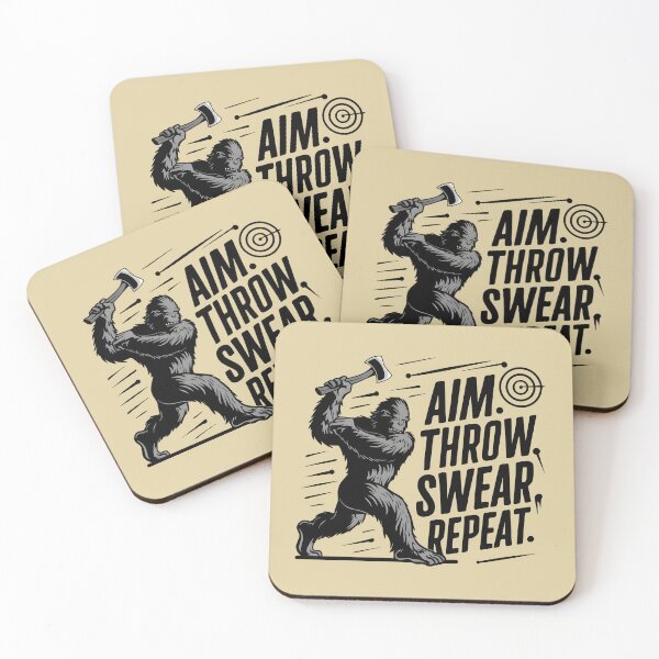 Item preview, Aim Throw Swear Repeat bigfoot Lover Funny Axe Throwing Lover Famer Party designed and sold by bluel_evin.