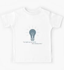 Glowing light bulb with glower in shape of heart. Kids Tee