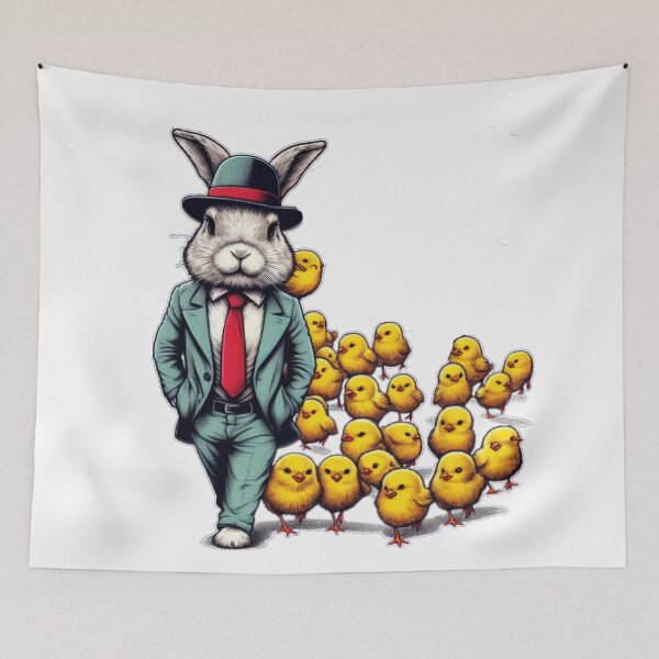 Item preview, official rabbit with chicks Easter Funny animals  designed and sold by Expressions-Sel.