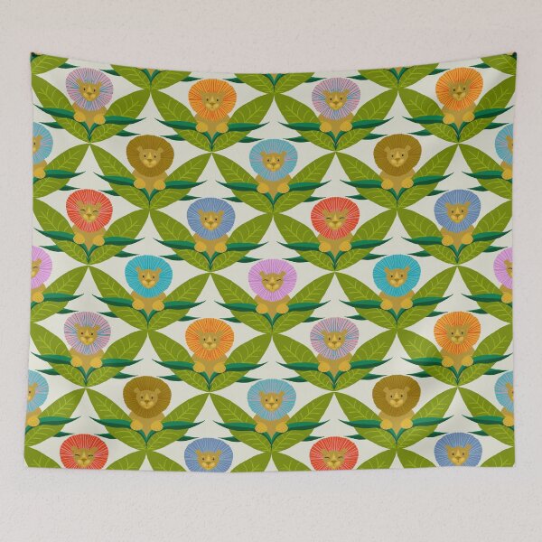Item preview, Lions Jungle Pattern designed and sold by marialindemann.