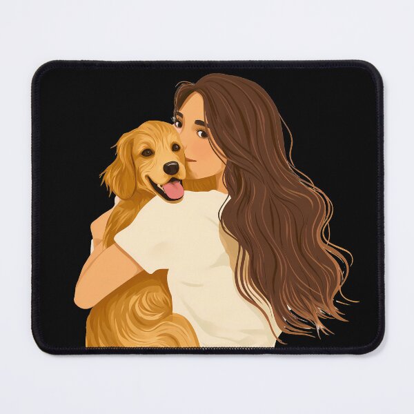 Item preview, Golden retriever pet owner women, mom or mother parent art, cute puppy and his mama designed and sold by PictureUp.