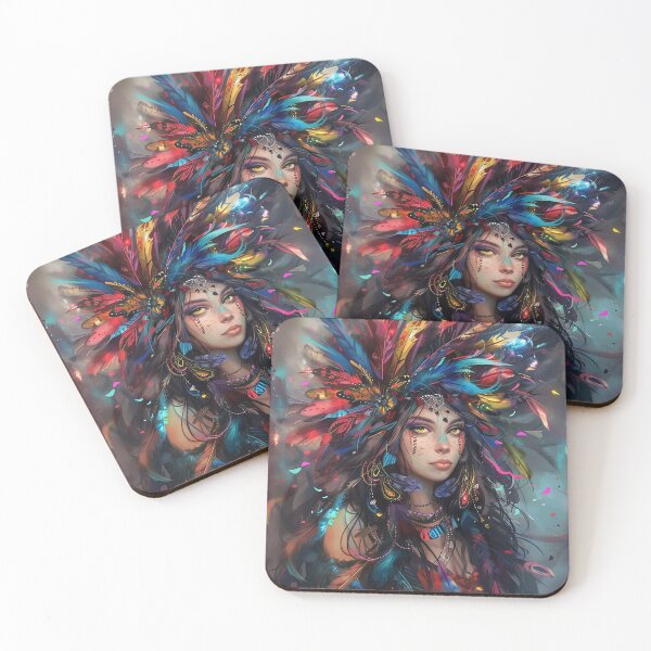 Item preview, SHAMAN, WITCH, MAGIC, RAINBOW, COLORFUL ART designed and sold by GingerWolfArt.
