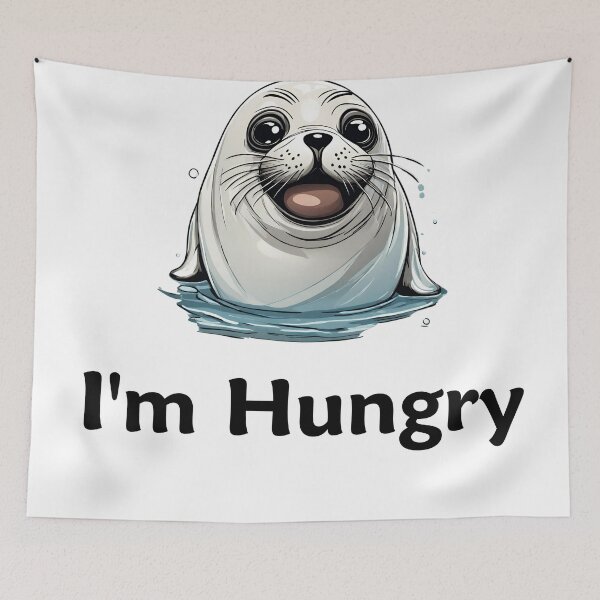 Item preview, seal cartoon im hungry designed and sold by Yeyishop.
