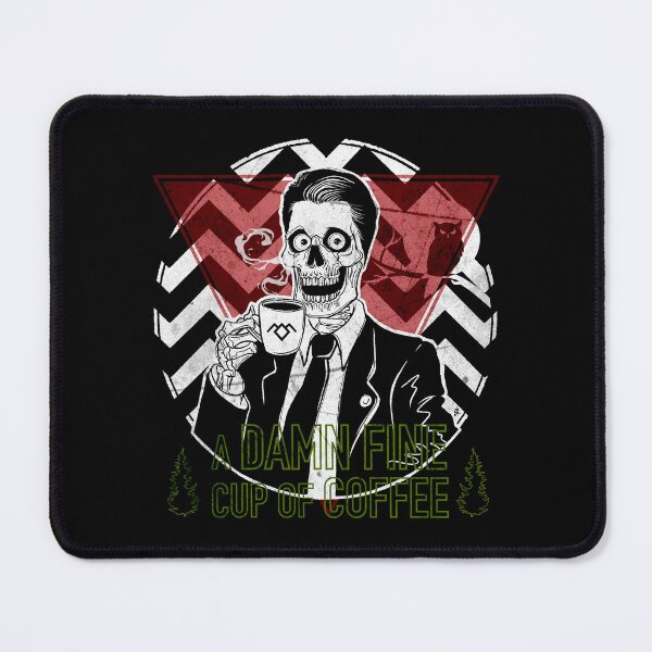 Item preview, Damn Fine Cup of Coffee, Agent Cooper, Coffee Addict, Worship Coffee, Skeleton Lover, Horror Tshirt, Halloween Sweatshirt, Bloody Floor, Black and white sticker designed and sold by SSINAMOON.