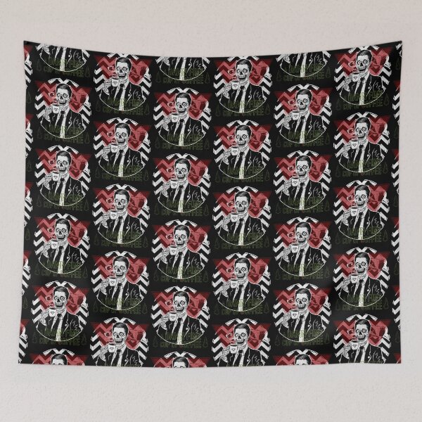 Artikelvorschau, Verdammt gute Tasse Kaffee, Agent Cooper, Kaffeesüchtiger, Anbetungskaffee, Skelettliebhaber, Horror-T-Shirt, Halloween-Sweatshirt, blutiger Boden, schwarz-weißer Aufkleber entworfen und verkauft von SSINAMOON.