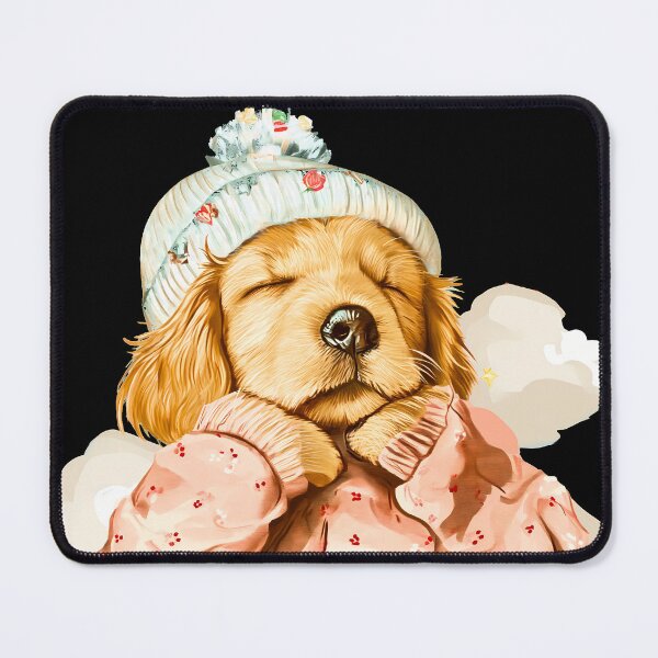 Item preview, Cute golden retriever pet dog puppy or pup baby sleeping art painting, head face artwork designed and sold by PictureUp.