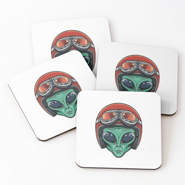 Item preview, Alien in Helmet designed and sold by TwoWheelsShop.