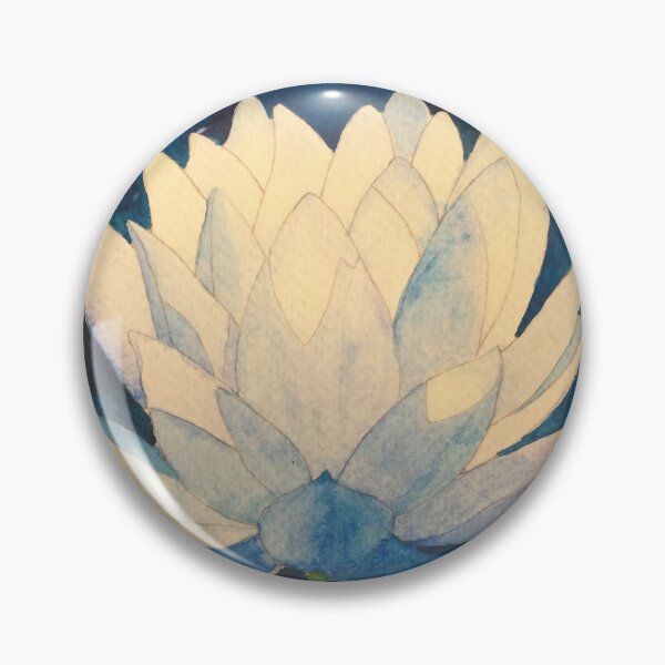 Item preview, Blue lotus waterlily watercolour flower painting  designed and sold by esvb.