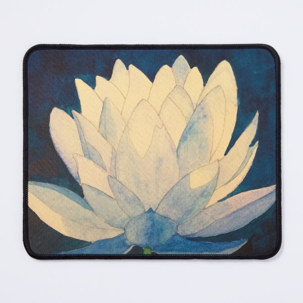 Item preview, Blue lotus waterlily watercolour flower painting designed and sold by esvb.