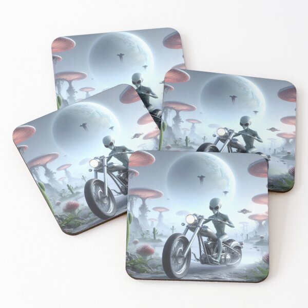 Item preview, Alien is Riding Chopper designed and sold by TwoWheelsShop.
